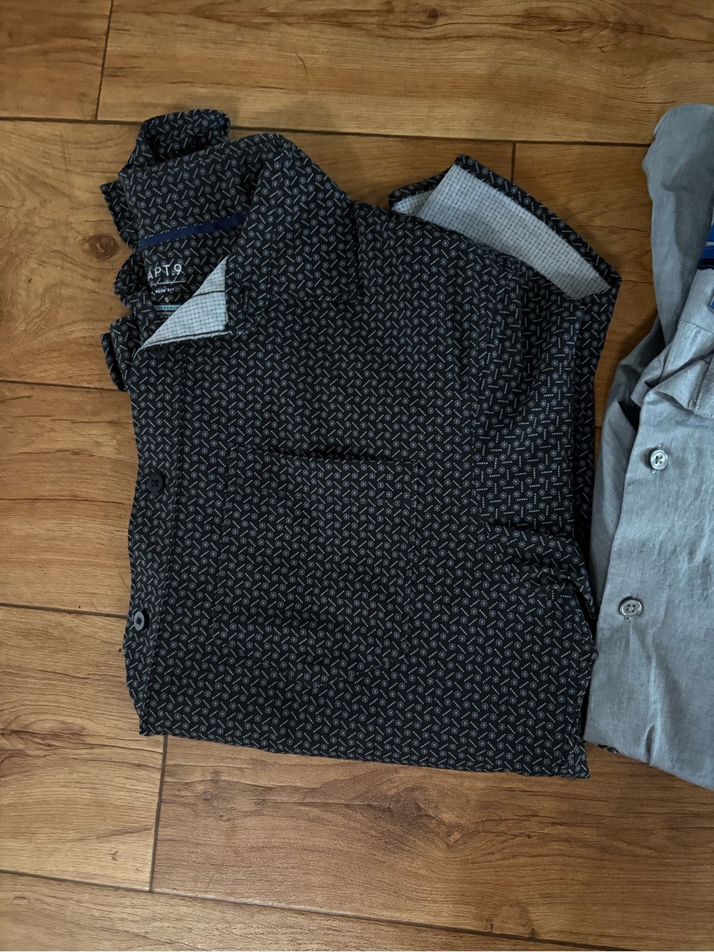 Apt. 9 Black Micro-Geo Print Button-Down Shirt